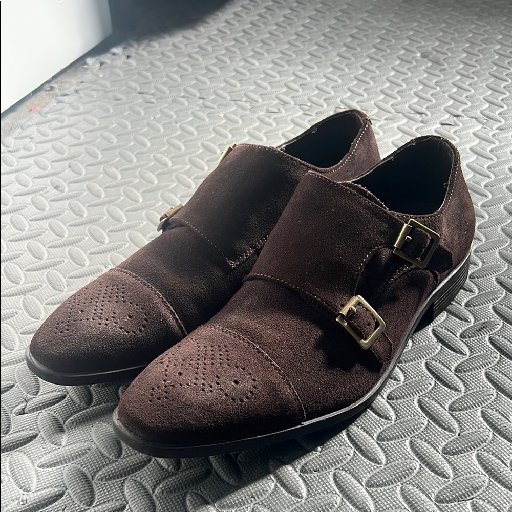 Saks Fifth Brown Suede Double Monk